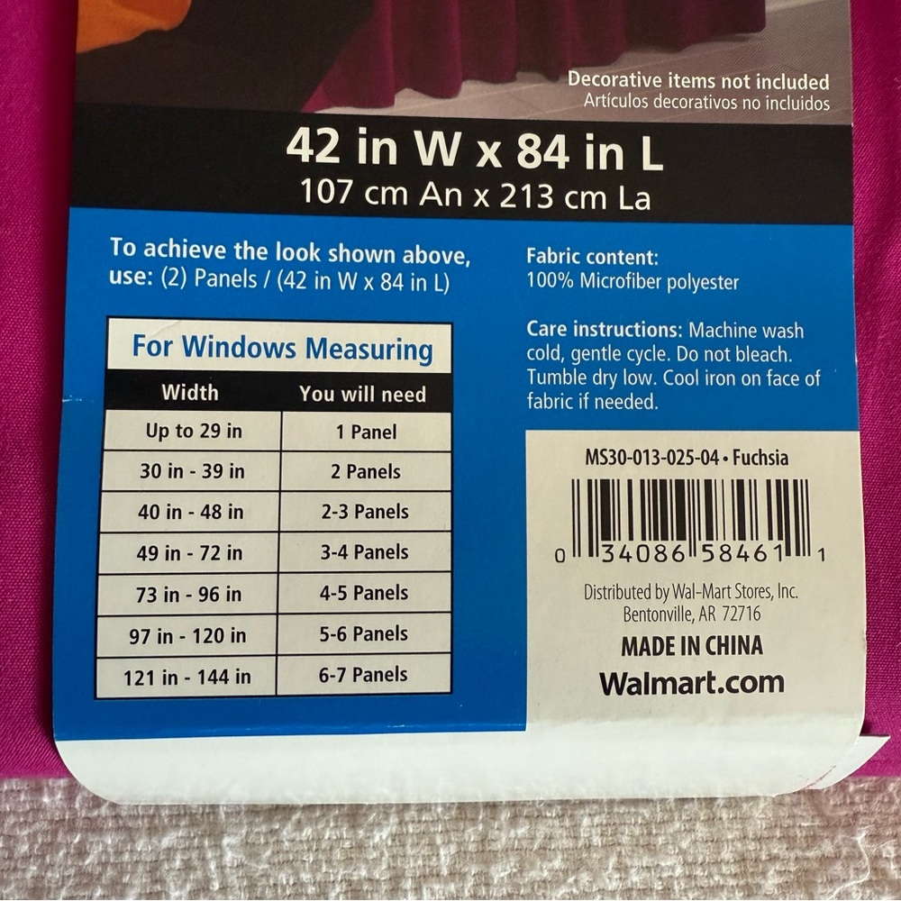 Mainstays Fuchsia Energy-Saving Window Panel 42” x 84”- Set of 3 Panels - Picture 5 of 7